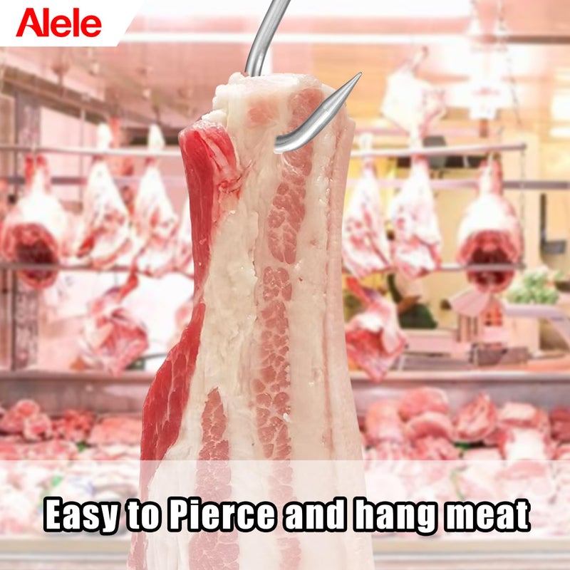 Alele Swiveling Meat Hook,10mm Heavy Duty Stainless Steel Processing Butcher Hooks - Large Fish,Hunting,Carcass Hanging Hook Pack of 2 (13inch Swiveling Meat Hook) - Image 4
